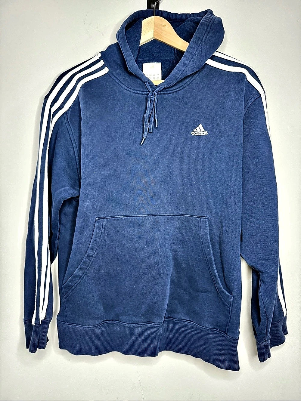 adidas Essentials 3-Stripes Fleece Hoodie Men's Blue Hoodie size Small
